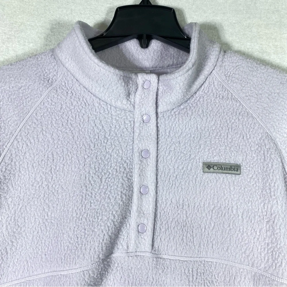 Columbia Jasper Ridge Pebbled Fleece Women's 3X Purple Half Snap Pullover NWT